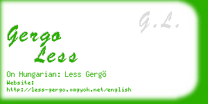 gergo less business card