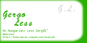 gergo less business card